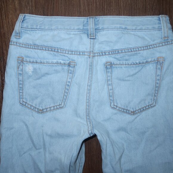 Girls Gap Kids 1969 Girlfriend Straight Fit Emoji Patches Light Wash Jeans sz 10 - Picture 5 of 6